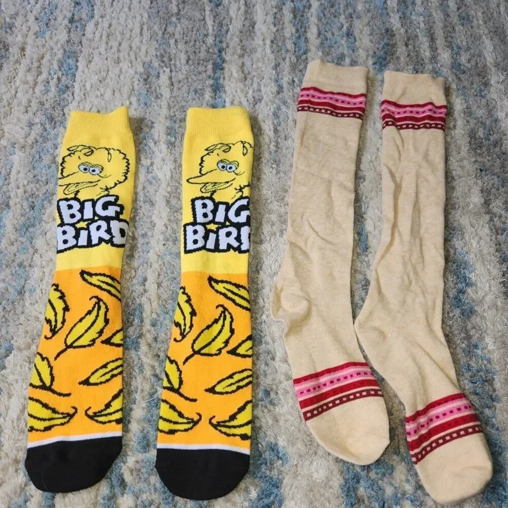Big Bird Long Socks || Set of Two Socks || GUC